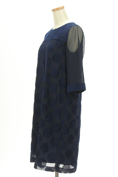 COMME CA（コムサ）の古着「ドット刺繍シアー７分袖ワンピース（ワンピース・チュニック）」大画像３へ