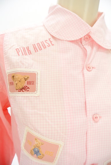 PINK HOUSE（ピンクハウス）の古着「クマワッペン丸襟シャツ（カジュアルシャツ）」大画像４へ