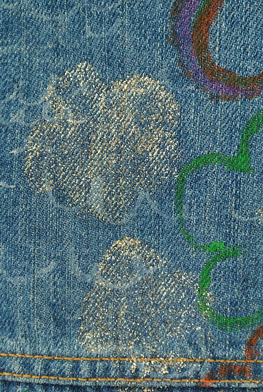 TSUMORI CHISATO（ツモリチサト）の古着「ラメ＆花柄タイトデニムミニスカート（ミニスカート）」大画像５へ