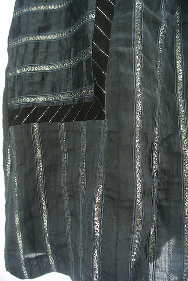 REBECCA TAYLOR（レベッカテイラー）の古着「シルバーラメ刺繍ストライプスカート（ミニスカート）」大画像５へ