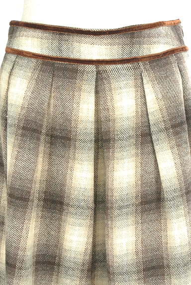 Riccimie NEWYORK（リッチミーニューヨーク）の古着「膝丈チェック柄アンゴラ混スカート（スカート）」大画像４へ