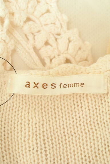 axes femme（アクシーズファム）の古着「サテンリボン透かし編みニット（ニット）」大画像６へ