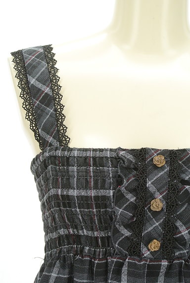 axes femme（アクシーズファム）の古着「アシメトリーチェック柄キャミソールワンピース（キャミワンピース）」大画像４へ