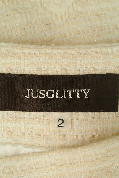 JUSGLITTY（ジャスグリッティー）の古着「花柄レースラメツイード膝丈スカート（スカート）」大画像６へ