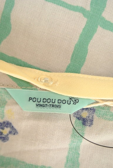 POU DOU DOU（プードゥドゥ）の古着「チェック×花柄シフォン襟ワンピース（ワンピース・チュニック）」大画像６へ