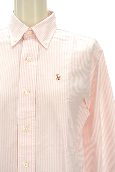 Ralph Lauren（ラルフローレン）の古着「ピンクストライプ柄シャツ（カジュアルシャツ）」大画像４へ