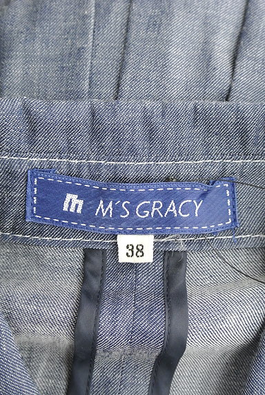 M'S GRACY（エムズグレイシー）の古着「花コサージュ付きシャンブレーワンピ（ワンピース・チュニック）」大画像６へ