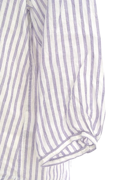 coen（コーエン）の古着「七分袖ストライプ柄リネンシャツ（カジュアルシャツ）」大画像５へ