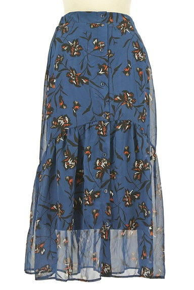 Avan Lily（アヴァンリリィ）の古着「花柄裾フレアロングスカート（ロングスカート・マキシスカート）」大画像１へ