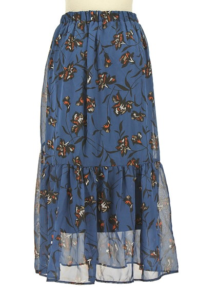 Avan Lily（アヴァンリリィ）の古着「花柄裾フレアロングスカート（ロングスカート・マキシスカート）」大画像２へ