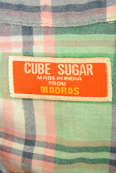 CUBE SUGAR（キューブシュガー）の古着「カラフルチェック柄シャツ（カジュアルシャツ）」大画像６へ