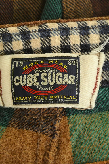 CUBE SUGAR（キューブシュガー）の古着「チェック柄ストレートパンツ（パンツ）」大画像６へ