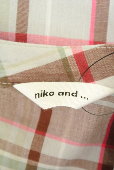 niko and...（ニコ アンド）の古着「チェック柄スモッグブラウス（カットソー・プルオーバー）」大画像６へ