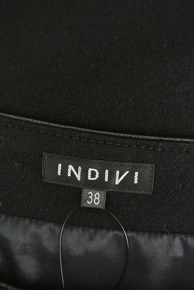 INDIVI（インディヴィ）の古着「膝下丈レザーポケットウールワンピース（ワンピース・チュニック）」大画像６へ