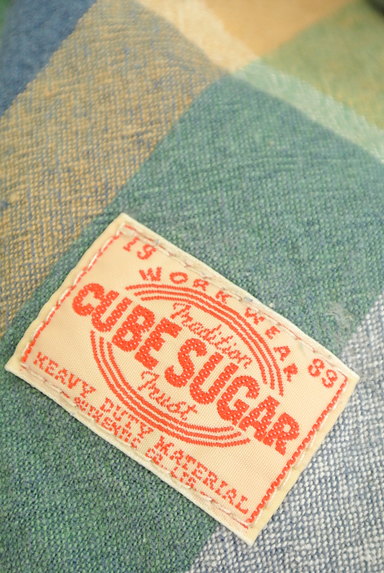 CUBE SUGAR（キューブシュガー）の古着「チェック柄コットンリネンサロペット（オーバーオール・サロペット）」大画像６へ