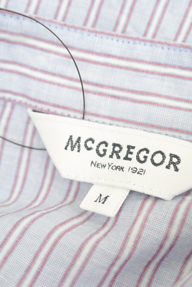McGREGOR（マックレガー）の古着「ストライプ柄７分袖ノーカラーシャツ（カジュアルシャツ）」大画像６へ