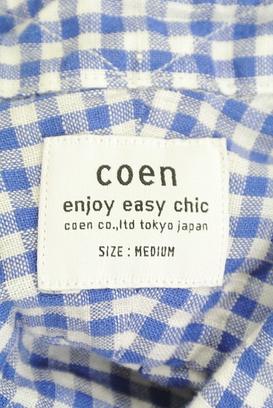 coen（コーエン）の古着「チェック柄リネンシャツ（カジュアルシャツ）」大画像６へ