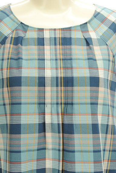Jocomomola（ホコモモラ）の古着「裾刺繍チェック柄ミモレワンピース（ワンピース・チュニック）」大画像４へ