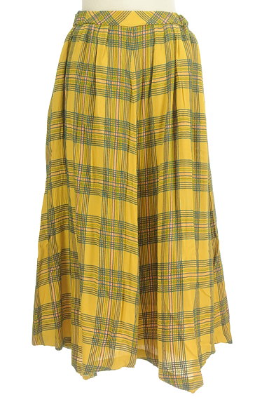 Jocomomola（ホコモモラ）の古着「チェック柄フレアスカート（ロングスカート・マキシスカート）」大画像１へ