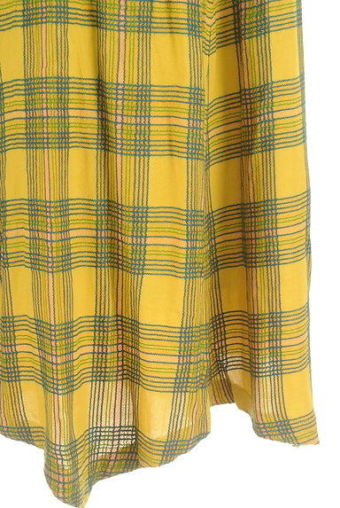 Jocomomola（ホコモモラ）の古着「チェック柄フレアスカート（ロングスカート・マキシスカート）」大画像５へ