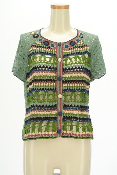 Jocomomola（ホコモモラ）の古着「透かし編みマルチカーディガン（カーディガン・ボレロ）」大画像１へ