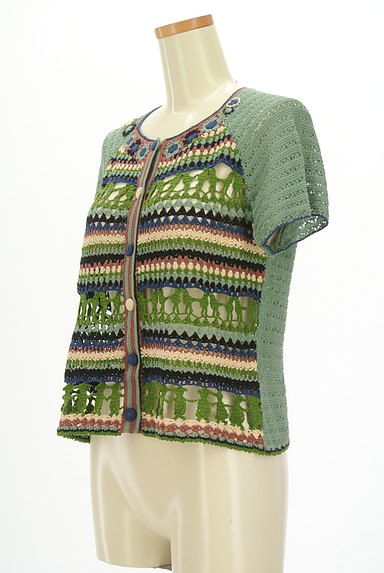 Jocomomola（ホコモモラ）の古着「透かし編みマルチカーディガン（カーディガン・ボレロ）」大画像３へ