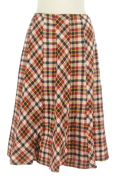 Jocomomola（ホコモモラ）の古着「切替チェック柄フレアスカート（スカート）」大画像１へ