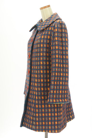 Jocomomola（ホコモモラ）の古着「マルチドット丸襟ロングコート（コート）」大画像３へ