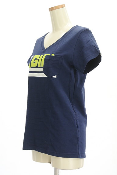 X-girl（エックスガール）の古着「VネックロゴTシャツ（Ｔシャツ）」大画像３へ