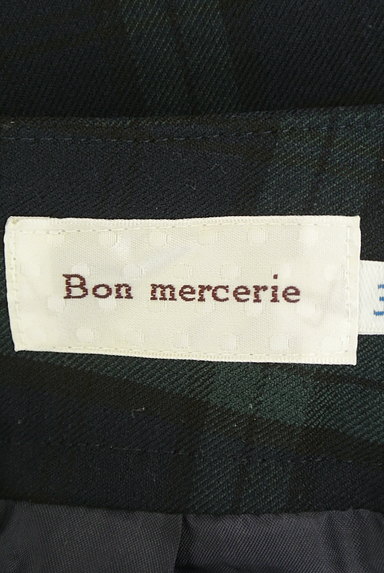 Bon mercerie（ボンメルスリー）の古着「リボン付きチェック柄膝上丈スカート（スカート）」大画像６へ