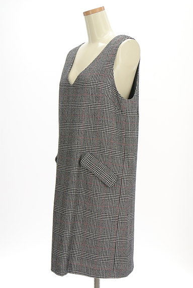 Couture Brooch（クチュールブローチ）の古着「チェック柄サロペット風ワンピース（ワンピース・チュニック）」大画像３へ