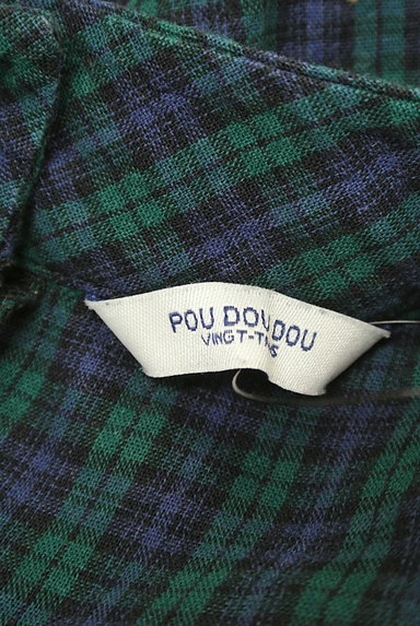 POU DOU DOU（プードゥドゥ）の古着「バンドカラーチェック柄ブラウス（カットソー・プルオーバー）」大画像６へ