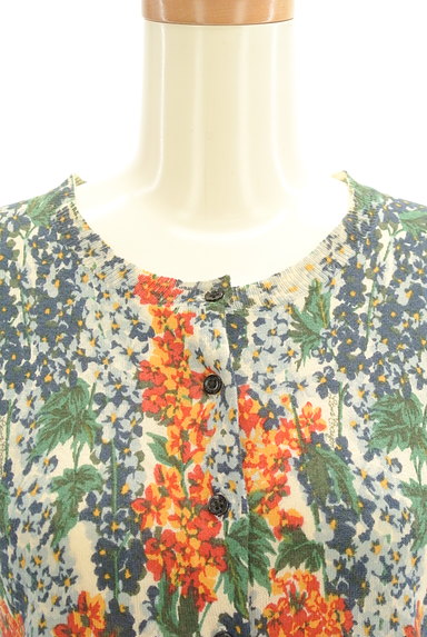 Lois CRAYON（ロイスクレヨン）の古着「花柄コンパクト７分袖カーディガン（カーディガン・ボレロ）」大画像４へ