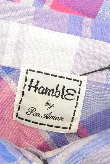 Hamble by par Avion（ハンブル　バイ　パラビオン）の古着「ネコ刺繍チェック柄シャツ（カジュアルシャツ）」大画像６へ