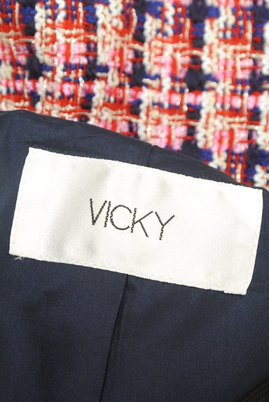 VICKY（ビッキー）の古着「ラメツイードノーカラージャケット（ジャケット）」大画像６へ