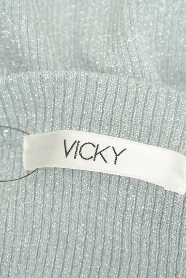 VICKY（ビッキー）の古着「クロスデザインタイトラメリブニット（ニット）」大画像６へ