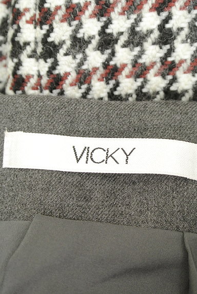 VICKY（ビッキー）の古着「千鳥格子柄起毛膝下丈タイトスカート（ロングスカート・マキシスカート）」大画像６へ