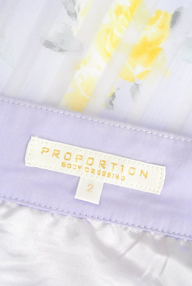 PROPORTION BODY DRESSING（プロポーションボディ ドレッシング）の古着「ストライプ×花柄シアーフレアスカート（ミニスカート）」大画像６へ