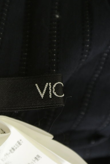 VICKY（ビッキー）の古着「一体型ベルトストライプ柄テーパードパンツ（パンツ）」大画像６へ
