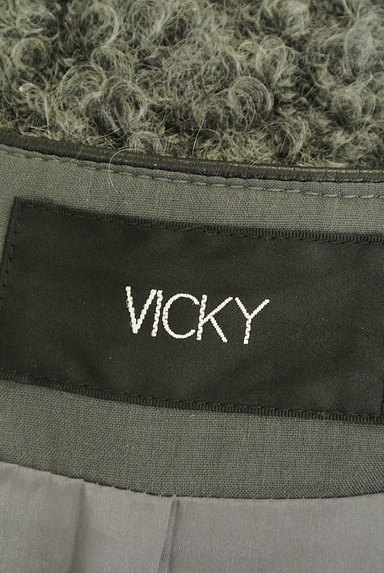 VICKY（ビッキー）の古着「スヌード付きノーカラーロングコート（コート）」大画像６へ