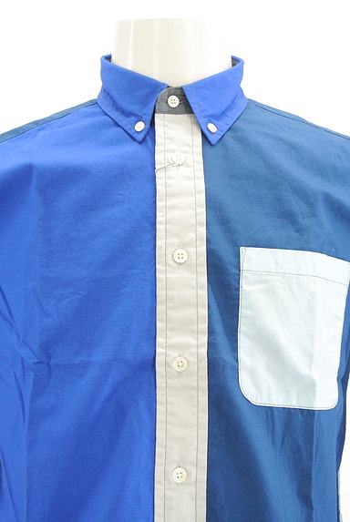 BEAMS（ビームス）の古着「ブルー系バイカラーシャツ（カジュアルシャツ）」大画像４へ
