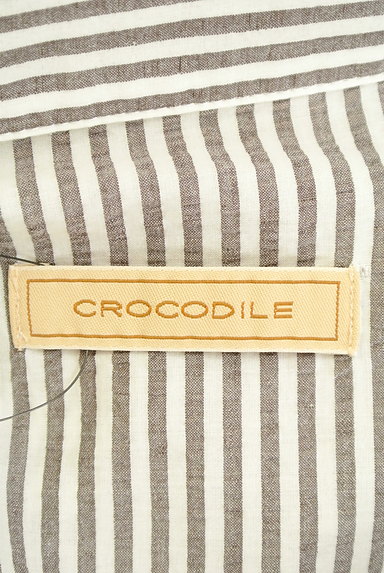 Crocodile（クロコダイル）の古着「ストライプ柄９分袖シャツ（カジュアルシャツ）」大画像６へ