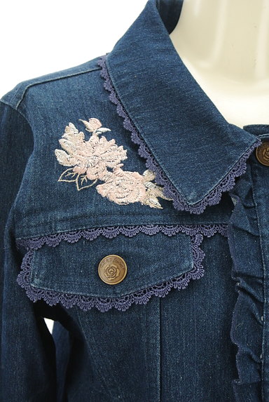 axes femme（アクシーズファム）の古着「花刺繍レースデニムジャケット（ジャケット）」大画像４へ