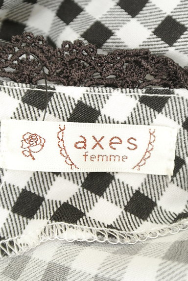 axes femme（アクシーズファム）の古着「ボリューム袖チェック柄ブラウス（ブラウス）」大画像６へ