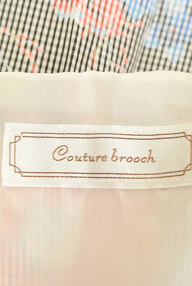 Couture Brooch（クチュールブローチ）の古着「チェック×花柄膝丈フレアワンピース（ワンピース・チュニック）」大画像６へ