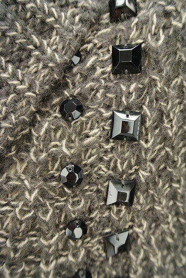 OSMOSIS（オズモーシス）の古着「ビジュー付五分袖オフタートルニット（セーター）」大画像５へ