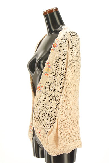 Hamble by par Avion（ハンブル　バイ　パラビオン）の古着「花刺繍透かし編みカーディガン（カーディガン・ボレロ）」大画像３へ