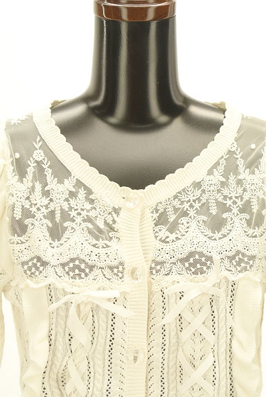 LIZ LISA（リズリサ）の古着「透かし編み刺繍チュールカーディガン（カーディガン・ボレロ）」大画像４へ