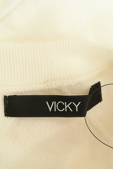 VICKY（ビッキー）の古着「ロゴ刺繍七分袖スウェットカットソー（スウェット・パーカー）」大画像６へ