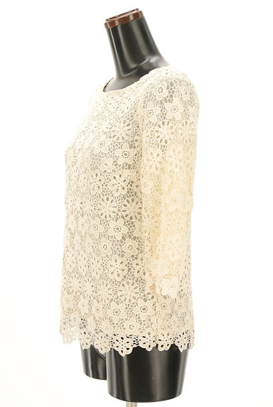 JUSGLITTY（ジャスグリッティー）の古着「七分袖花柄刺繍レースカットソー（カットソー・プルオーバー）」大画像３へ